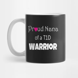 Proud Nana - White Text - Pink Heart Mug